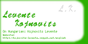 levente kojnovits business card